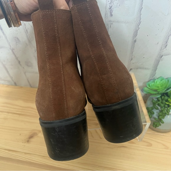 Blondo Ankle Boots Womens Sz 9M Chelsea Waterproof Heel Side Zip Leather Brown - Picture 6 of 9